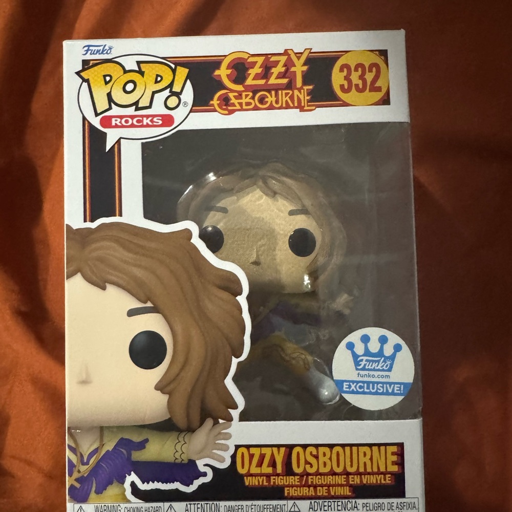 Funko Pop! Ozzy Osbourne Exclusive Figure with Brown Hair and Purple Outfit